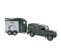 Kids Globe Land Rover with Cheval Liberte Horse Trailer - 28 cm