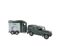 Kids Globe Land Rover with Cheval Liberte Horse Trailer - 28 cm