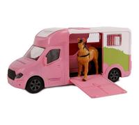KIDS GLOBE PINK DIE CAST HORSE TRUCK WITH LIGHTS AND SOUND