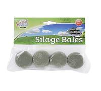Kids Globe 1:32 Scale ROUND SILAGE BALES - Green Wrapped - Pack of 4 - Farm Sets