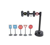 Kids Globe traffic light toy with 3 lights and 5 traffic signs