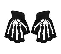 Kids Gloves - Halloween Half Finger Mittens Glow In The Dark | Comfortable Glowing In The Dark Skeleton Gloves for Running, Cycling, Skiing