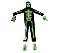 Kids Glow in Dark Skeleton Costume,Halloween Child Jumpsuit Fancy Dress | Kids Holiday Skull Cosplay Outfit for Boys Girls Christmas Carnival Masquerade Role Play Birthday