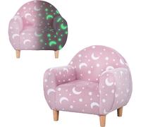 Kids Glow in the Dark Armchair Toddler Sofa Chair Grey Star Pattern Plush