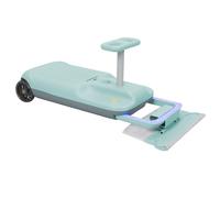 Kids Go Kart, Portable Electric Go Kart with Floor Cleaning Function, 12V Electric Wiggle Car with Gradient Light, 5-Speed, Built-in Storage Bin for 6-12 Years Old White