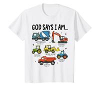 Kids God Says I Am Construction Bible Verse Truck Toddler Boys T-Shirt