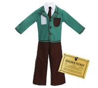 Kids Golden Ticket Chocolate Factory Costume World Book Day Fancy Dress Outfit