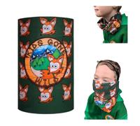 Kids Gone Wild Outdoor Neck Gaiter, Green Fox Pattern, Multifunctional Face Covering