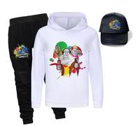Kids Gorilla Tag Hoodie Trousers and Sunhats 3Pcs Set Kids Gorilla Tag Merch Hoody Boys Monke Merch Sweatshirts (white,150cm,9 Years,10 Years)