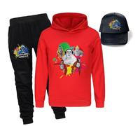 Kids Gorilla Tag Hoodie Trousers and Sunhats 3Pcs Set Kids Gorilla Tag Merch Hoody Boys Monke Merch Sweatshirts (red,150cm,9 Years,10 Years)
