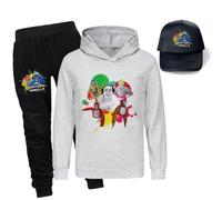 Kids Gorilla Tag Hoodie Trousers and Sunhats 3Pcs Set Kids Gorilla Tag Merch Hoody Boys Monke Merch Sweatshirts (grey,140cm,7 Years,8 Years)