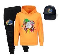 Kids Gorilla Tag Hoodie Trousers and Sunhats 3Pcs Set Kids Gorilla Tag Merch Hoody Boys Monke Merch Sweatshirts (orange,150cm,9 Years,10 Years)
