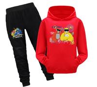 Kids Gorilla Tag Hoodies and Pants 2Pcs Set Boys Monke Merch Sweatshirts Kids Gorilla Tag Merch Solid Color Hoodie (red,150cm,9 Years,10 Years)