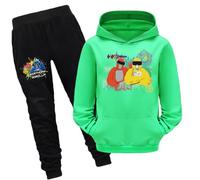 Kids Gorilla Tag Hoodies and Pants 2Pcs Set Boys Monke Merch Sweatshirts Kids Gorilla Tag Merch Solid Color Hoodie (green,140cm,7 Years,8 Years)