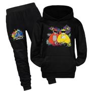 Kids Gorilla Tag Hoodies and Pants 2Pcs Set Boys Monke Merch Sweatshirts Kids Gorilla Tag Merch Solid Color Hoodie (black,140cm,7 Years,8 Years)