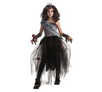 Kids Goth Prom Queen Costume Dress Halloween Gothic Zombie Fancy Dress Party