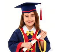 Kids Graduation Cap And Gown, Kids Graduation Cap and Gown Unisex: Preschool Nursery Graduations Costume Outfit Set Robe Hat Masters Party Photo Ceremony Ceremonial Gowns for Children Boys Girls Navy