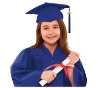 Kids Graduation Gown and Cap Set with Tassel and Sash for Boys Girls Kindergarten Preschool Ceremonies Outfit Unisex Fancy Dress for School Graduation Performance Black 3-14 Years