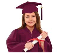 Kids Graduation Gown and Cap Set with Tassel and Sash for Boys Girls Kindergarten Preschool Ceremonies Outfit Unisex Fancy Dress for School Graduation Performance Black 3-14 Years