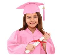 Kids Graduation Gown and Cap Set with Tassel and Sash for Boys Girls Kindergarten Preschool Ceremonies Outfit Unisex Fancy Dress for School Graduation Performance Black 3-14 Years