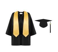 Kids Graduation Gown And Cap - Size 21, 24, 27 | Kindergarten Preschool Graduation Gown | Child Graďuation Dress Up Clothes For Boys Girls School Ceremony Class Photos Celebration Banquet