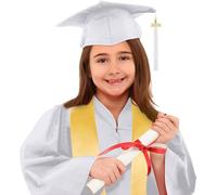 Kids Graduation Gown Cap Set Premium Preschool Kindergarten Elementary School Graduation Ceremony Outfit with Stole Zipper Closure Robe for Toddlers 2-12 Years Old