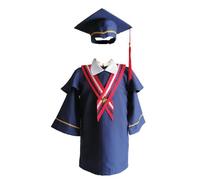 Kids Graduation Gown Set 2025 Kindergarten & Preschool Cap & Tassel, Boys Girls Graduation Photo Outfits (Blue, 3-4 Years)