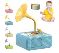 Kids Gramophone Toy with 96 Cards - Educational Music Player for Toddlers | Bluetooth Kids Phonograph | Nursery Rhymes & Bedtime Stories for Early Childhood Education (Age 3+) (Blue)