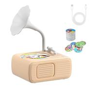 Kids Gramophone Toy with 96 Sound Cards - Educational Phonograph Music Player for Toddlers, Storytelling Machine with Nursery Rhymes & Learning Songs (Orange)