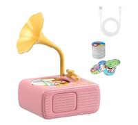Kids Gramophone Toy with 96 Sound Cards - Educational Phonograph Music Player for Toddlers, Storytelling Machine with Nursery Rhymes & Learning Songs (Pink)