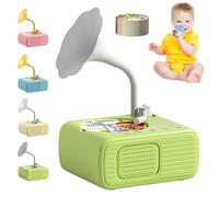 Kids Gramophone with 96 Cards,Kids Phonograph Story Music Player,Early Education Phonograph Story Machine,with Bluetooth,Story & Music for Boys and Girls Early Learning Childhood Education (Green)