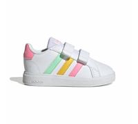 adidas Grand Court Lifestyle Hook and Loop Shoes, Synthetics Upper, White