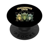 Kids Grasshopper Crew Funny Cartoon Insect Party Birthday PopSockets Adhesive PopGrip