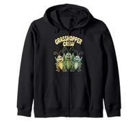 Kids Grasshopper Crew Funny Cartoon Insect Party Birthday Zip Hoodie