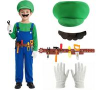 Kids Green Super Workman Costume Set - Small