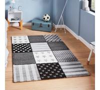 Kids Grey Modern Graphics Pictorial Rug For Dining Room Bedroom & Living Room-80Cm X 150Cm
