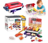 Kids Grill Playset with Smoke Sound and Light, Interactive BBQ Grill, Indoor/Outdoor Cooking Set, Perfect Christmas or Birthday Gift