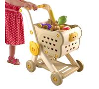 Kids Grocery Cart - Push Trolley, Pretend Market Playset | for Walking Practice Role Play Home Playroom Preschool Activity Corner Family Interaction Imaginative Scenarios Indoor Entertainment