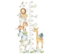Kids Growth Chart 50-150cm African Animal Kids Height Wall Chart Self-Adhesive Adorable PVC Height Measurement for Play Room, Kindergarten, Living Room
