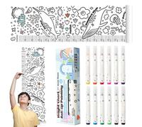 Kids Growth Chart,Baby Ruler Measuring Supplies | Height Measurement Ruler with 12 Color Pens for Kindergartens and Early Childhood Education Centers