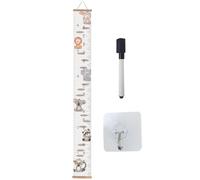 Kids Growth Chart - Canvas Fabric Altimeter Wooden Frame Removable Fabric Growth Meter for Kids Height Measuring Tool Cartoon Wall Hanging Interior Decoration Hanging Wooden Frame Ca