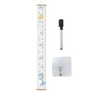 Kids Growth Chart - Canvas Fabric Altimeter Wooden Frame Removable Fabric Growth Meter for Kids Height Measuring Tool Cartoon Wall Hanging Interior Decoration Hanging Wooden Frame Ca