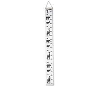 Kids Growth Chart Hanging Ruler Wood Frame Fabric Canvas Height Measurement Ruler Child's Room Decoration 2Mx21CM(B)