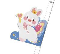 Kids Growth Chart, Height Growth Chart with Magnetic Bunny Decoration, 65-183cm Removable Sticky Gauge for Room Nursery Decor