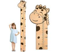 Kids Growth Chart - PVC Wall Hanging Measuring Ruler, Canvas Style Wood Design, Cute Animal Pattern | Removable Installation, Height Tracking Tool, Nursery Decor, Bedroom Wall Display, Record Use