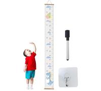 Kids Growth Chart - Removable 210g Canvas Growth Chart | Wooden Frame Height Measurement | Canvas Removable for Interior Walls, Home Fun and Colourful Decoration