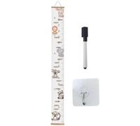 Kids Growth Chart, Wood Frame Children's Height Measurement Ruler, Fabric Canvas Height Measure Chart, Removable Growing High Measuring Rulers for Interior Walls and Dorm