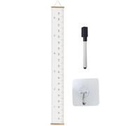 Kids Growth Measuring Chart - Canvas Fabric Height Ruler Wooden Frame Removable Fabric Growth Measuring Chart for Kids Height Measuring Instrument Cartoon Wall Hanging Indoor Decoration Hanging Wooden
