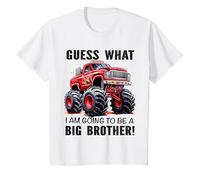 Kids Guess What I am going to be a BIG BROTHER Red Monster Truck T-Shirt