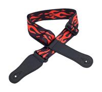 Kids Guitar Strap | Adjustable Length Guitar Bass Printed Strap | Widened Musical Instrument Accessories, Fashionable Flame For Bass, Electric & Acoustic